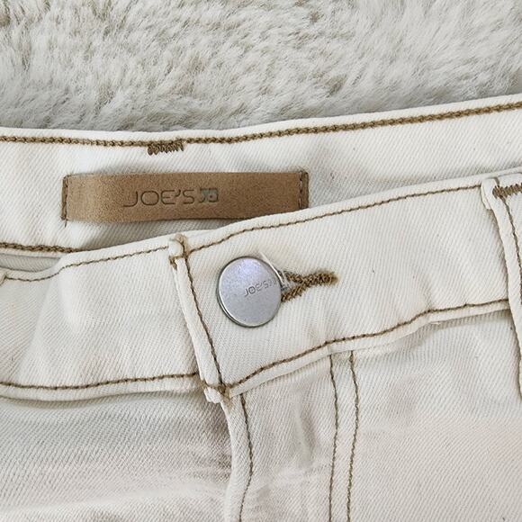 Joe's Jeans High Waisted Pleated Raw Hem Denim Shorts Natural A-Line 31 - Picture 7 of 14